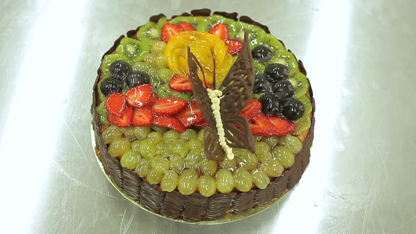 Cake Decorating. Beautiful Cake Decorated With Butterfly ...