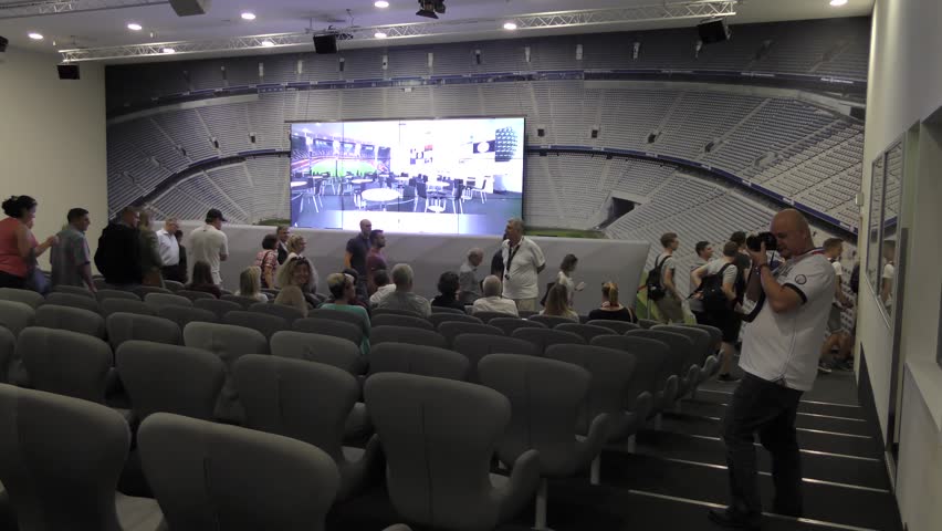 MUNICH, GERMANY - JUNE 28: The Press Conference Room In The Allianz
