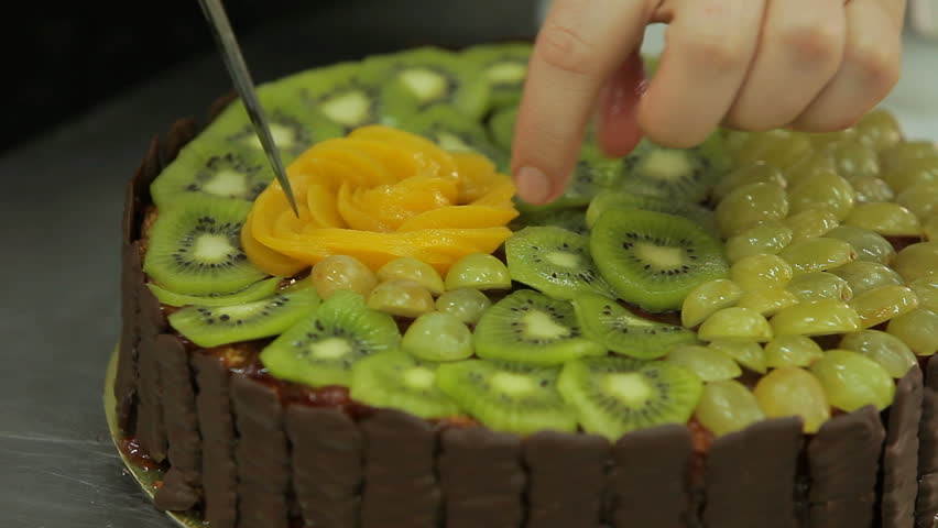 Cake Decorating. Close Up Of The Confectioner-baker Hands ...