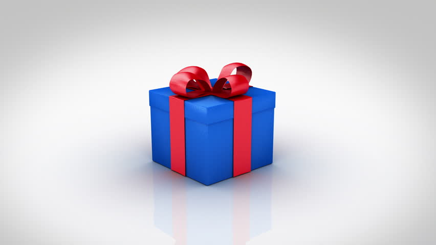 Animation Of A Gift Box Opening. 3 Colors To Choose. Alpha Matte And