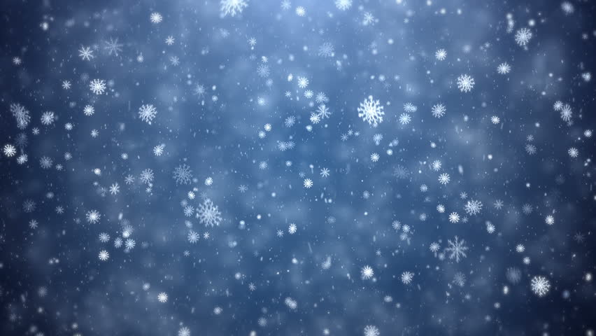 Snowflakes Falling Against A Blue Frosty Background Stock Footage Video