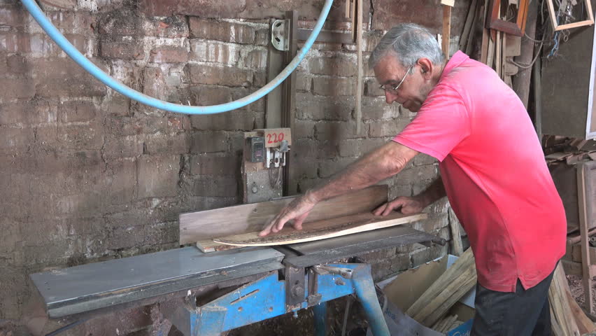 Cuban Carpenter Working In His Rustic Homemade Shop pic