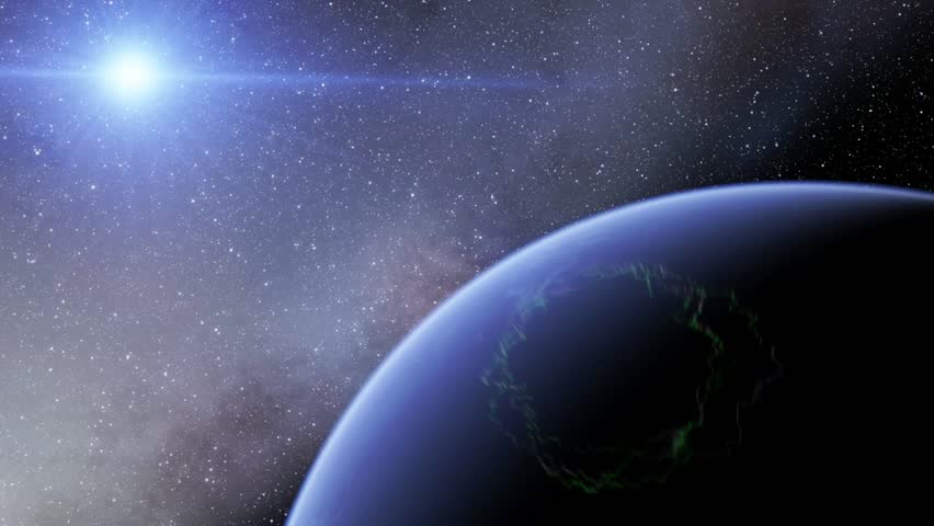 flying over an unknown planet, flights to outer space - HD stock footage clip