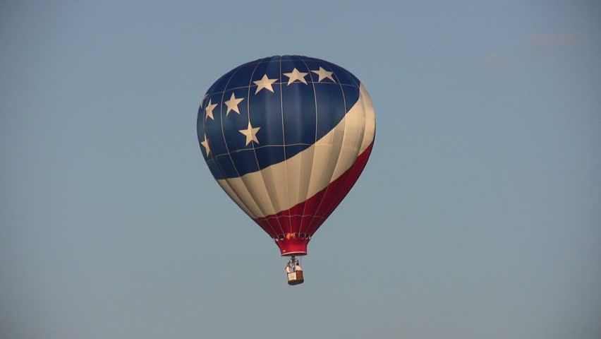 Hot Air Balloon With US Flag Colors Stock Footage Video 162181