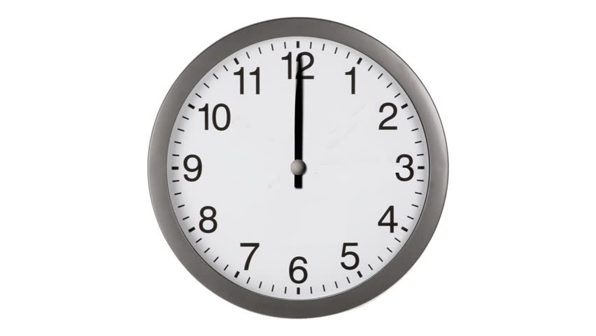 Animated Clock Counting Down 12 Hours Over 30 Seconds Seamlessly Loops 