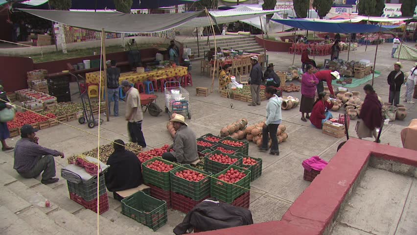 Mexico City Circa View Of Open Air Market In Mexico Stock