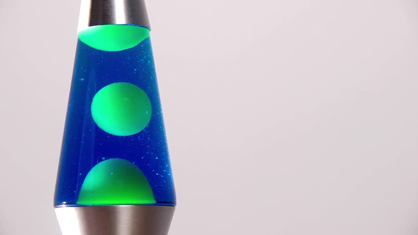 Close Up Of A Lava Lamp In Action With Green Wax. Full 1080p Resolution