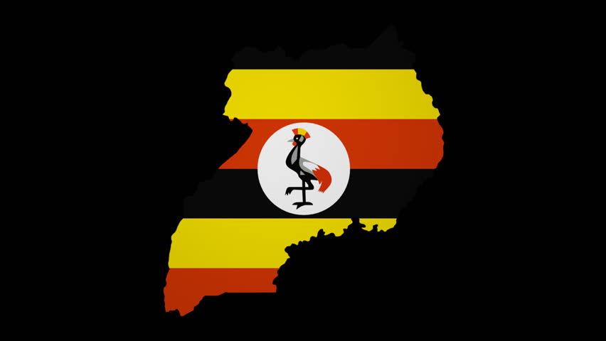 Fluttering Uganda Map Flag Animation Stock Footage Video ...