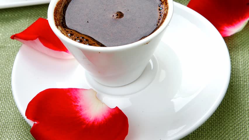 Good Morning : Cake With Whipped Cream Served With Black ...