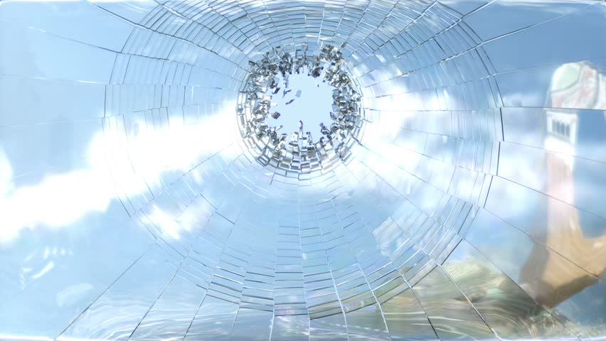 Bullet Hole Shattered Glass With Slow Motion Alpha Is Included Stock Footage Video 3092785 7220