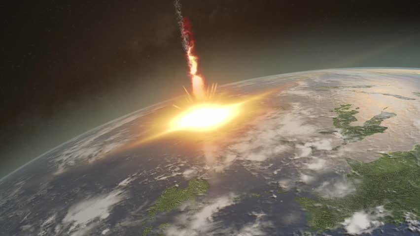 Asteroid Hitting Earth Exploding And Dislocating Clouds In A Massive ...