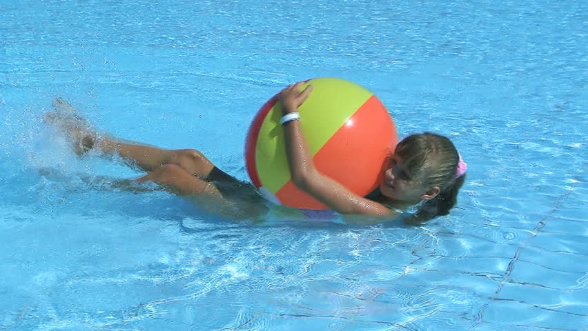 Children Playing Beach Ball In Swimming Pool. Stock Footage Video 4201438 - Shutterstock