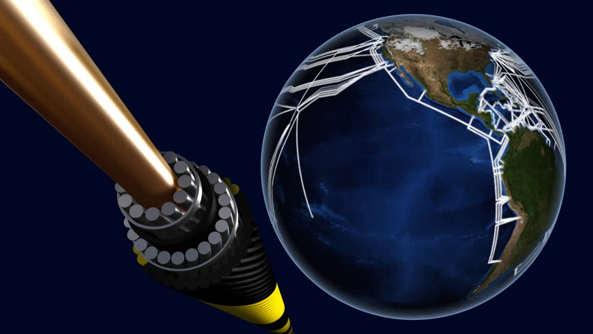 Submarine Internet Network Map And Fiber Optic Cable. A Map Of ...