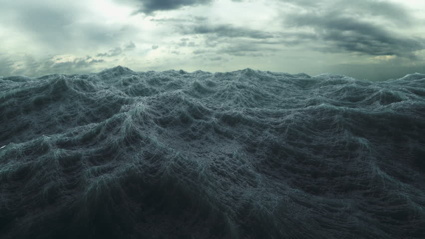 Rough Sea. Big Waves In A Stormy Ocean. (HD, 1920x1080, 1080p, Hidef ...