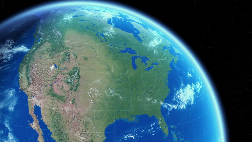 Map Of The World Zoom In And Out Realistic Zoom to USA. Natural Earth. Day and night views. - HD stock video