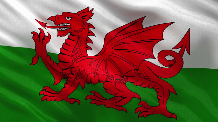 A Beautiful Satin Finish Looping Flag Animation Of Wales. A Fully 