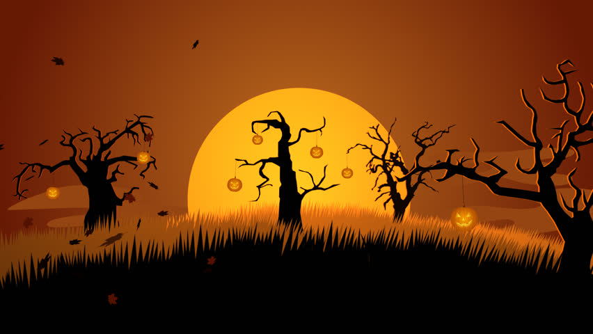 01597 A Creepy Graveyard Halloween Background Scene With Graves, Evil