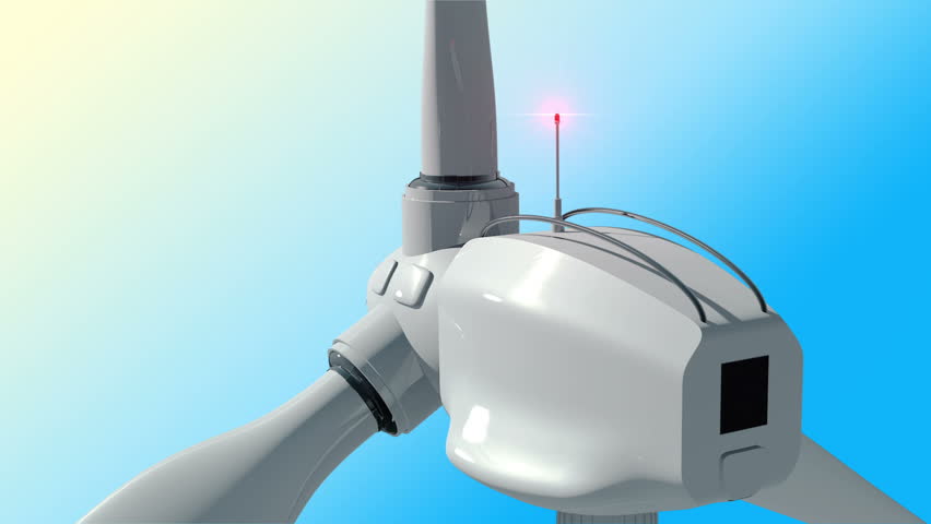 Animation of rotation windmill turbines. Clean energy of wind. Wind 