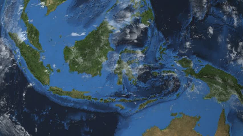 Indonesia. 3d Earth In Space - Zoom In On Indonesia Contoured