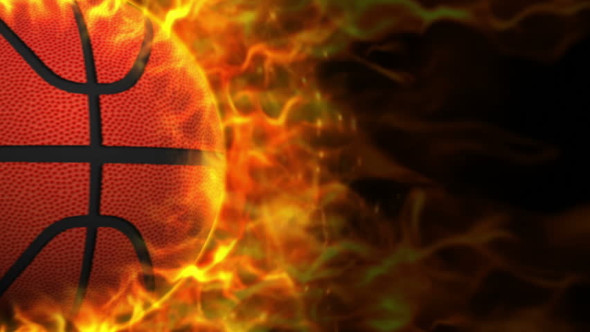 Fiery Basket Ball Background - HD stock video clip