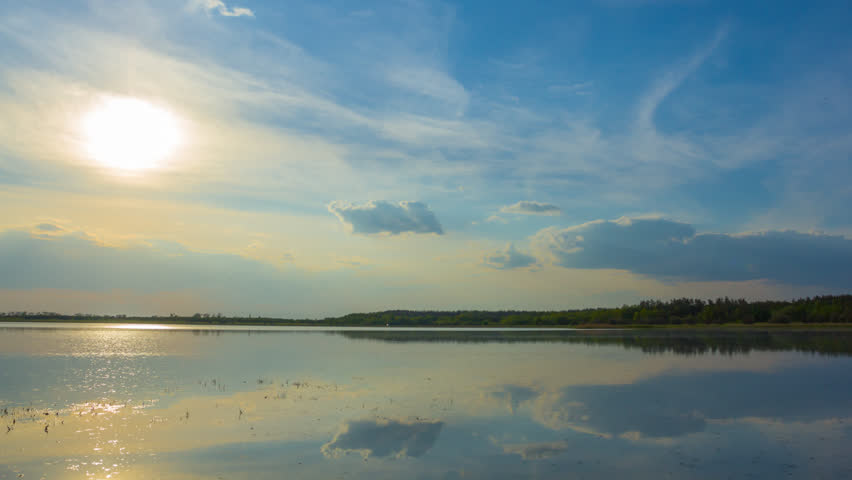 Sunset Over A Quiet Lake Stock Footage Video 10127324 - Shutterstock