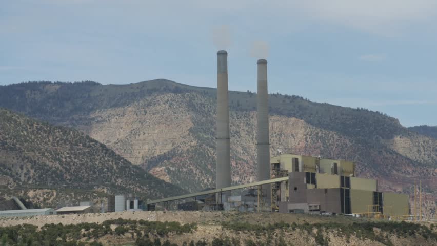 A Large Industrial Coal Power Plant In Southern Utah With Smoke Coming ...