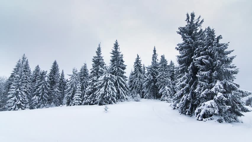 Winter Snow Landscape. High Quality Full CG Animation Showing Hills ...