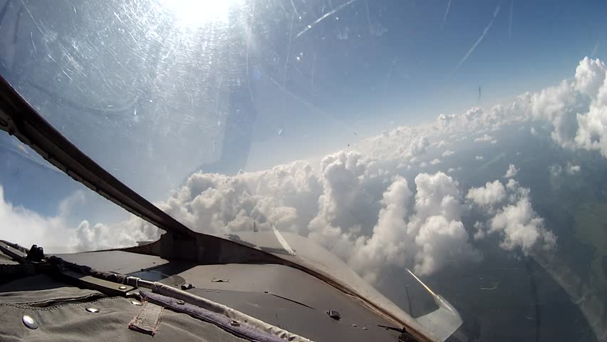 Flight Over Clouds View From Cockpit Plane. Stock Footage Video ...