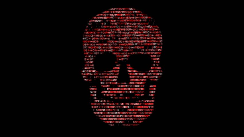 Concept Of Computer Security. The Skull Of The Hexadecimal Code. Pirate ...