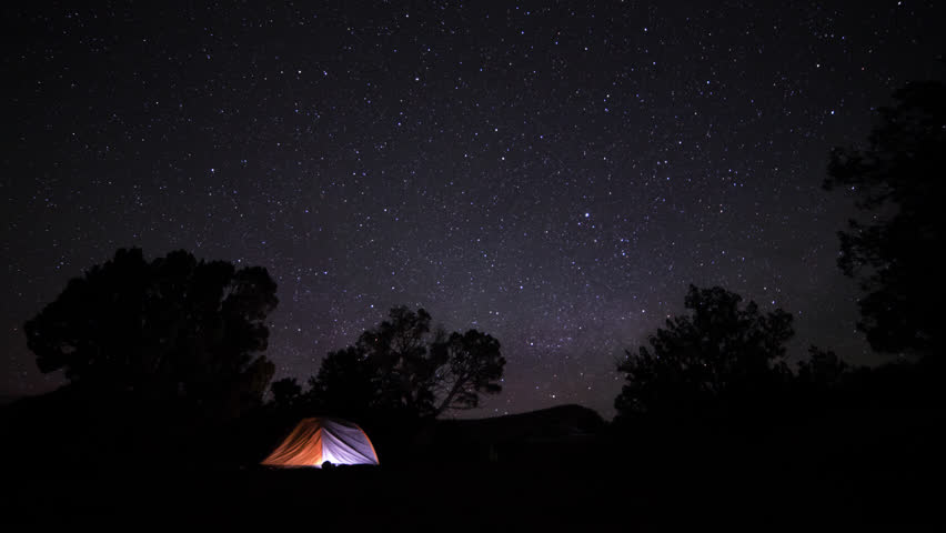 Stars, Milky Way Galaxy Over Camp Tent Stock Footage Video 5542364 ...