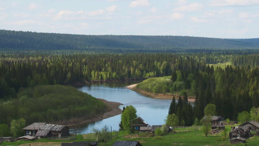 Russia Siberia October Village, Taiga, First Snow. Stock Footage Video ...