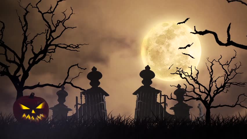 Halloween Graveyard Background Loop A Creepy Graveyard Halloween ...