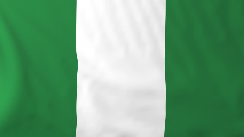 Nigeria National Flag Waving On Flagpole On Green Screen Background ...