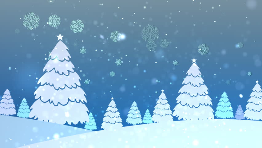 Animated New Year Scene With Red Background And With Lots Of Snow And ...