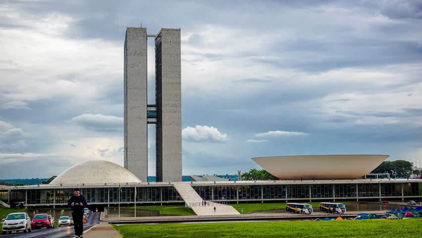 Brasilia, Brazil - Circa November, 2015: Timelapse View Of Congresso ...