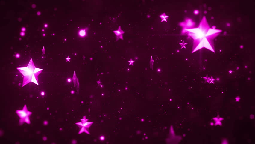 Retro Stars On Purple Night Sky Looping Abstract Animated Background ...