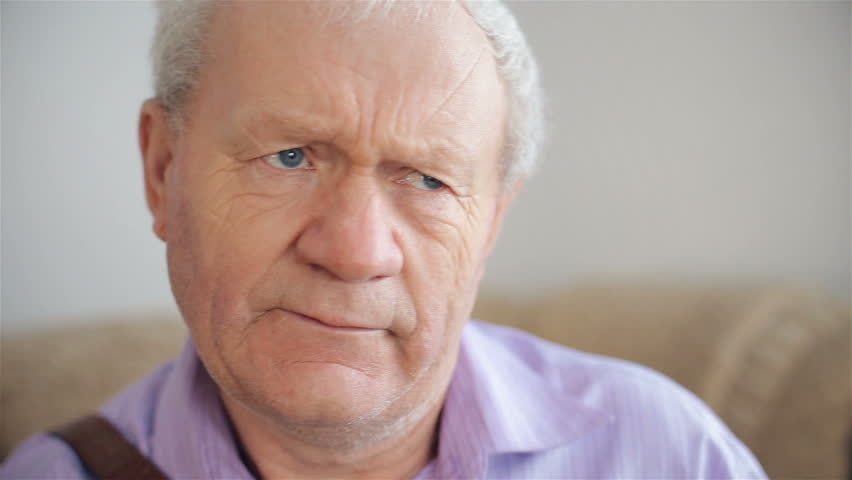 Old People And Feelings, Portrait Of Worried Old Woman With White Hair ...