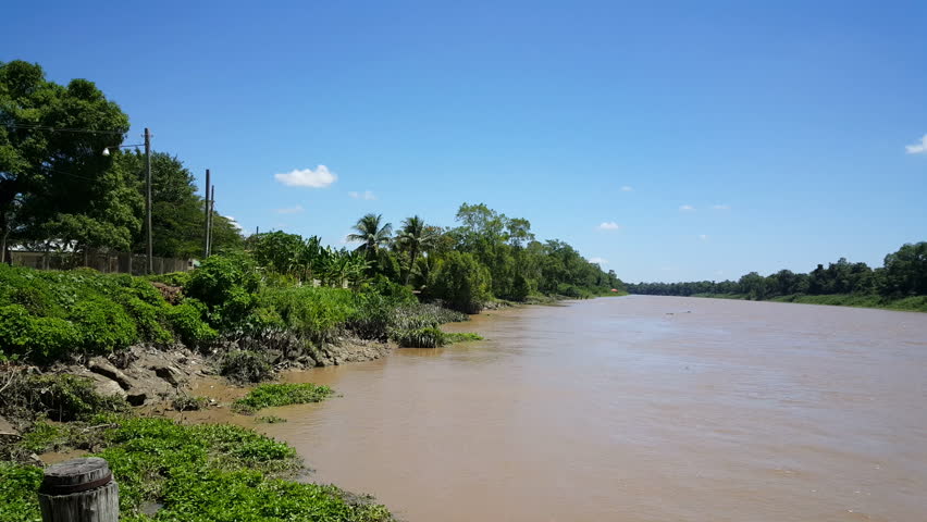 Saramacca Rivier Close To Uitkijk In Suriname Stock Footage Video ...