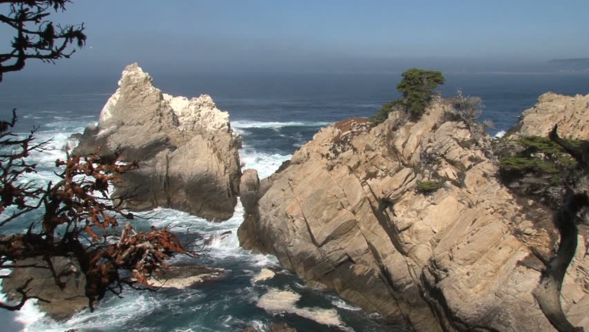 Rocky Shoreline In The West Coast Of USA Stock Footage Video 1754606 ...