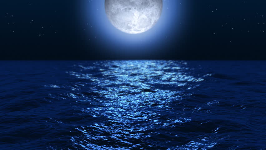 Moonlight Ocean At Night Stock Footage Video 1761617 - Shutterstock