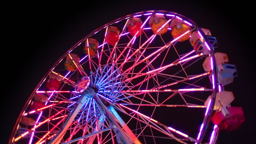 Ferris Wheel Carnival Ride At Night Stock Footage Video 1762928 ...