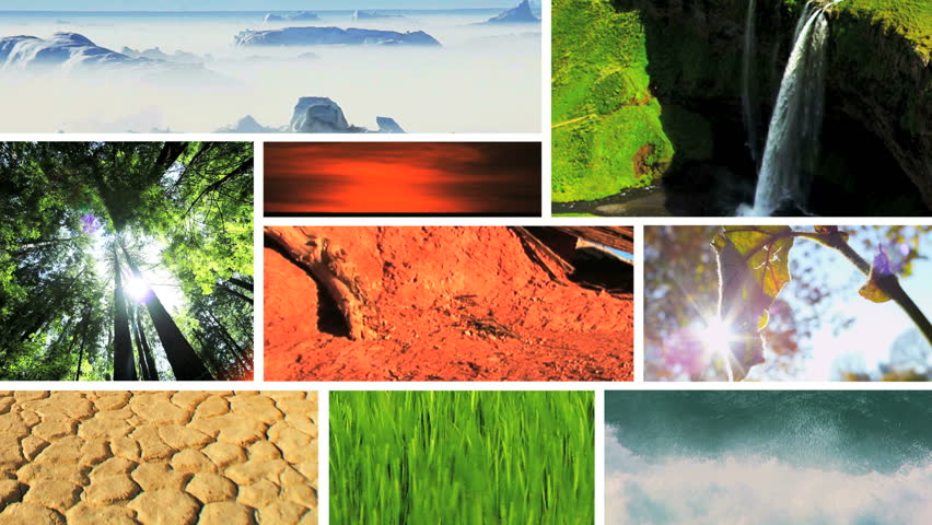 Montage View Of Earths Natural Climate In Different Global Environments ...