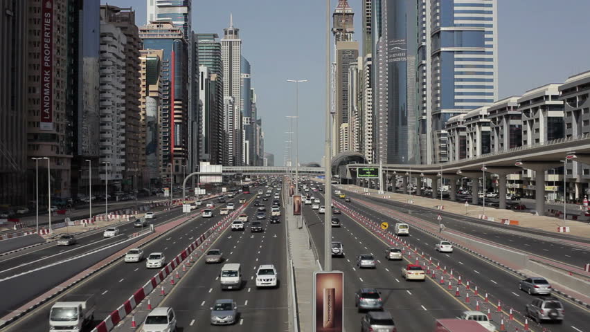 DUBAI, UNITED ARAB EMIRATES - CIRCA MAY 2011: Sheikh Zayed Rd, Traffic ...