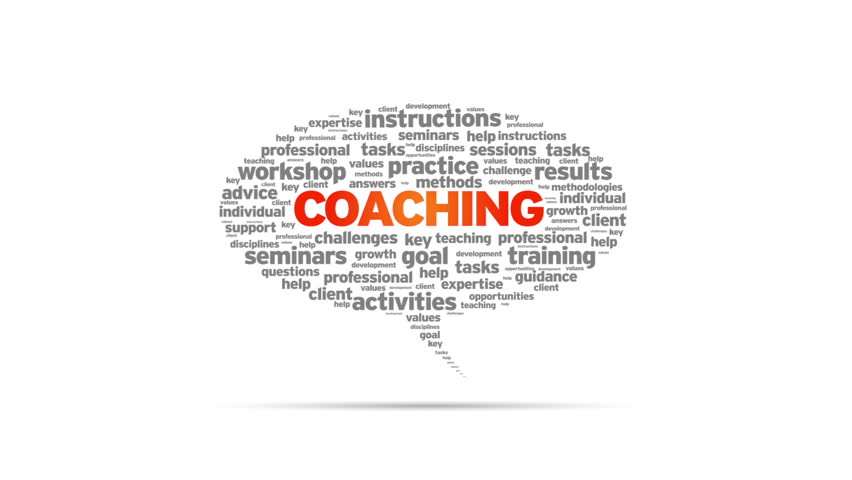 Animated Rotating Coaching Speech Bubble On White Background. Stock ...