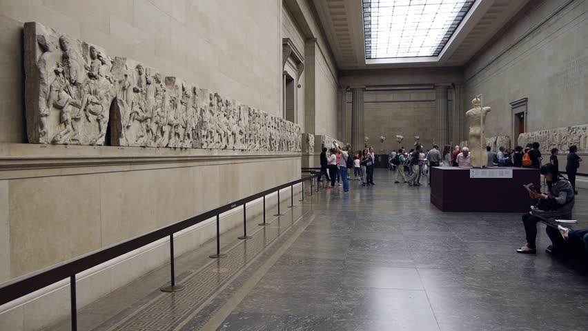 LONDON, AUGUST, 2012. British Museum, Parthenon Frieze - Elgin Marbles ...