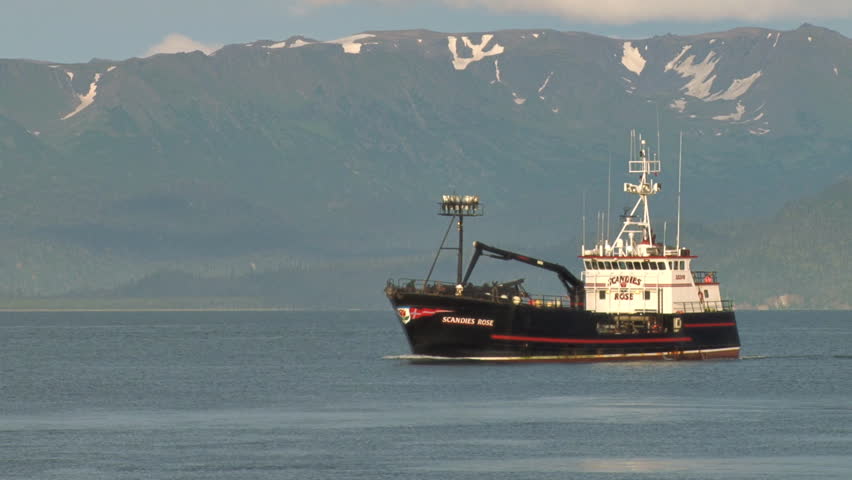 HOMER, AK - CIRCA 2011: Big Crabbing Boat On Calm Bay Waters. Stock ...