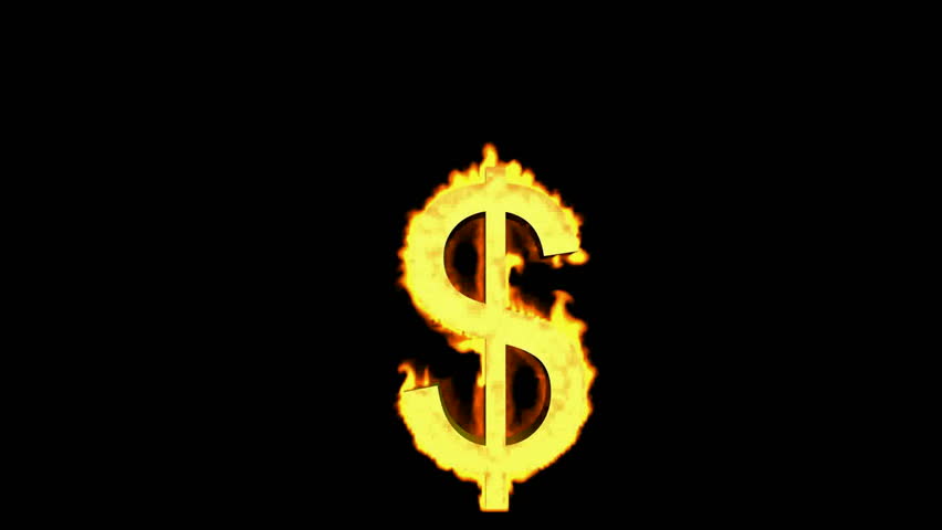 Fire Dollar Sign. Stock Footage Video 4128121 - Shutterstock