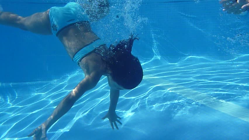 Happy Active Child In The Swimming Pool, Underwater View Stock Footage ...