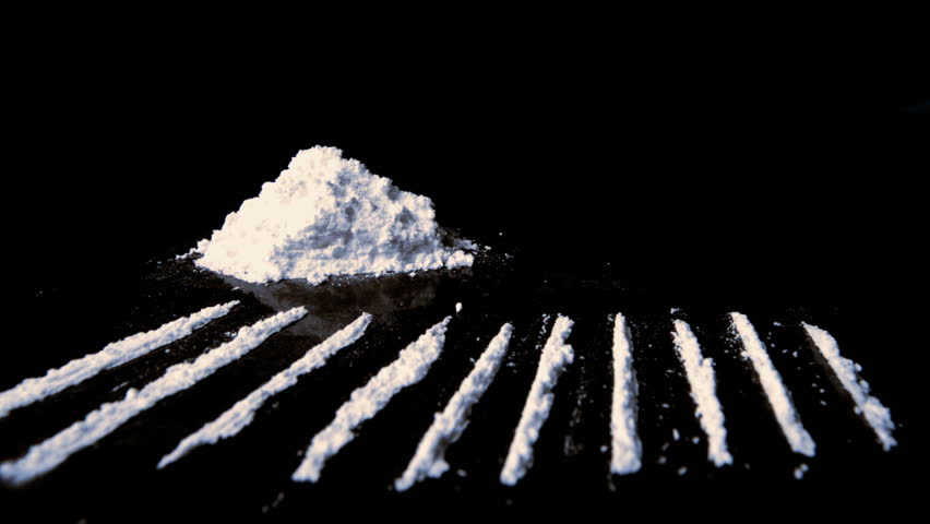 Close Up Of Line Of Cocaine Being Snorted In Slow Motion Stock Footage ...