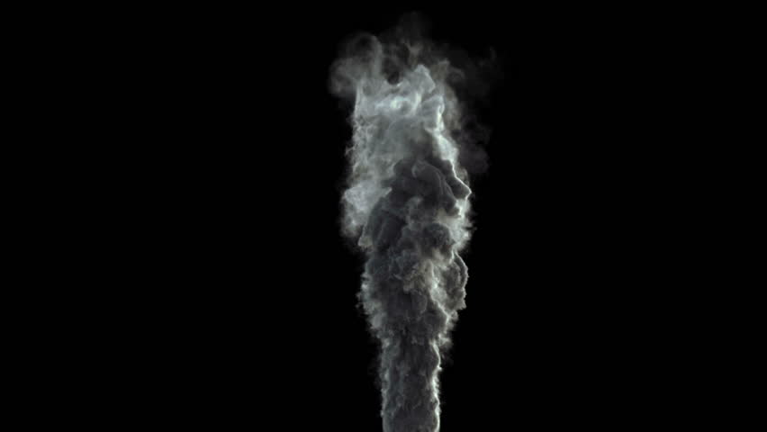 High Detailed Smoke Rising Over Balck Background (HD, 1080p, High ...